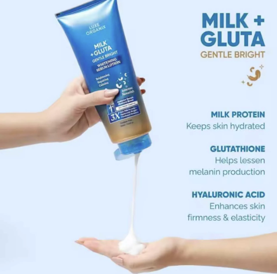 LUXE ORGANIX Milk + Gluta Whitening Serum Lotion 350ml