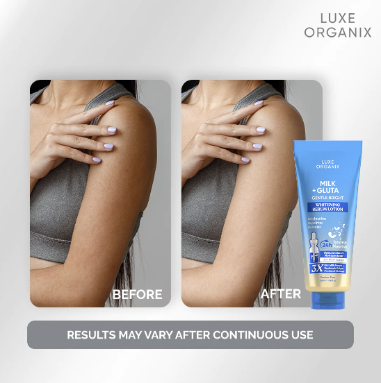 LUXE ORGANIX Milk + Gluta Whitening Serum Lotion 350ml