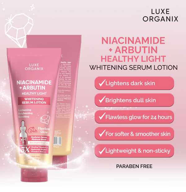 LUXE ORGANIX Niacinamide + Alpha Arbutin Whitening Serum Lotion 350ml