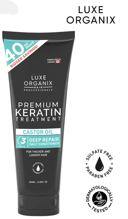 LUXE ORGANIX Premium Keratin Treatment Castor Oil 250ml