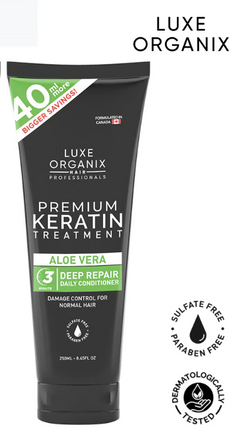 LUXE ORGANIX Premium Keratin Treatment Aloe Vera 250ml