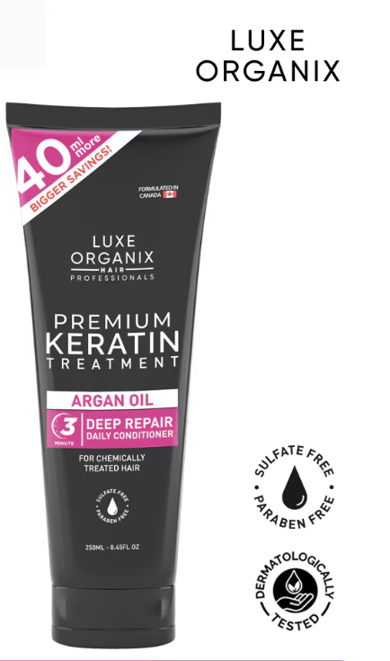 LUXE ORGANIX Premium Keratin Treatment Argan Oil 250ml