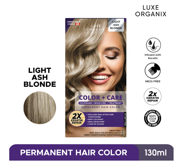 LUXE ORGANIX Keratin Hair Color + Care Light Ash Blonde 130ml