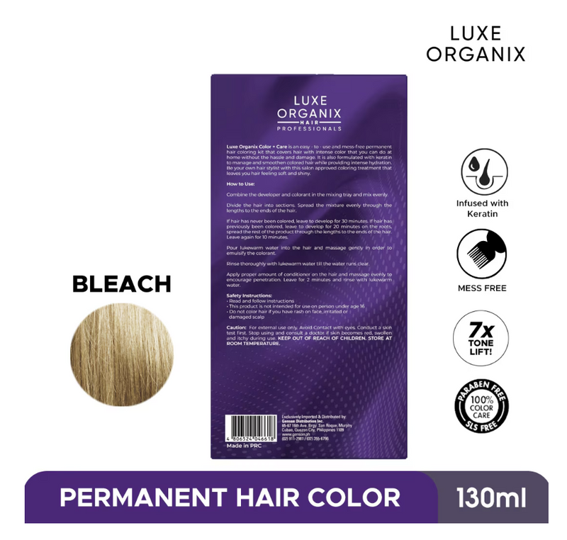 LUXE ORGANIX Keratin Hair Color + Care Bleach 130ml