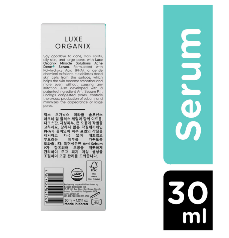 LUXE ORGANIX Miracle Solutions AHA BHA Serum 30ml