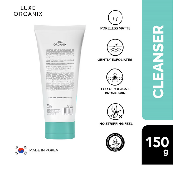 LUXE ORGANIX Miracle Solutions Acne Derm + Gel Cleanser 150g