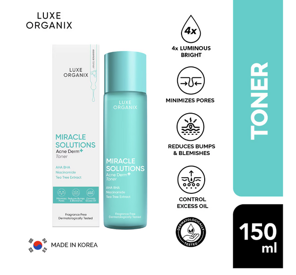 LUXE ORGANIX Miracle Solutions Acne Derm + Toner 150ml
