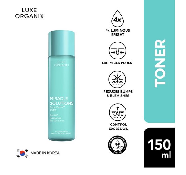 LUXE ORGANIX Miracle Solutions Acne Derm + Toner 150ml