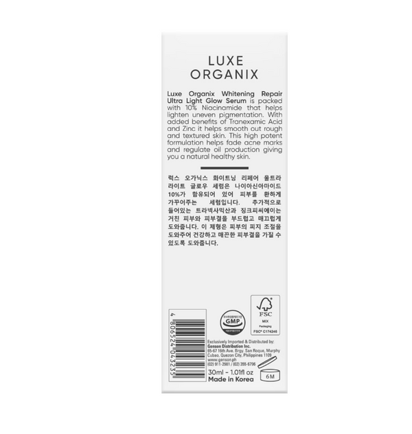 LUXE ORGANIX Whitening Repair Niacinamide 10% Serum 30ml
