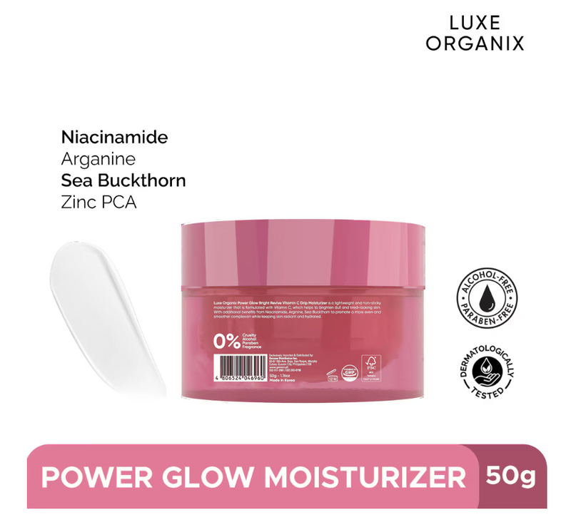 LUXE ORGANIX Power Glow Bright Revive Vitamin C Drip Moisturiser 50g