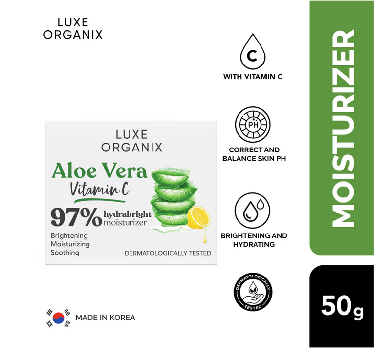 LUXE ORGANIX 97% Aloe Vera Vitamin C Hydrabright Moisturiser 50g