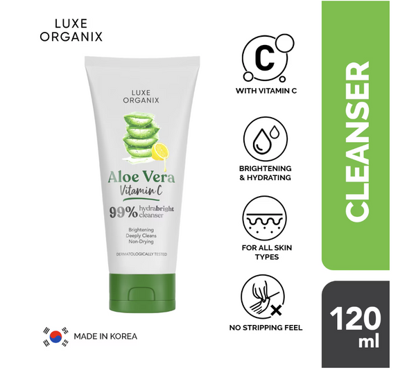 LUXE ORGANIX 99% Aloe Vera Vitamin C Hydrabright Cleanser 120ml