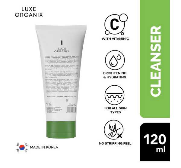 LUXE ORGANIX 99% Aloe Vera Vitamin C Hydrabright Cleanser 120ml