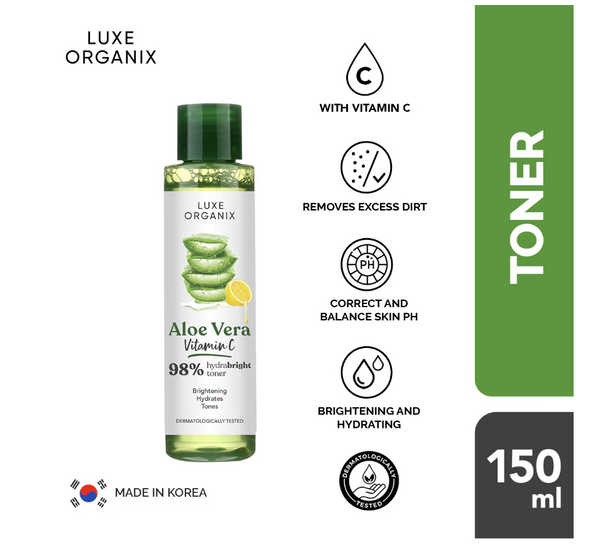 LUXE ORGANIX 98% Aloe Vera Vitamin C Hydrabright Toner 150ml