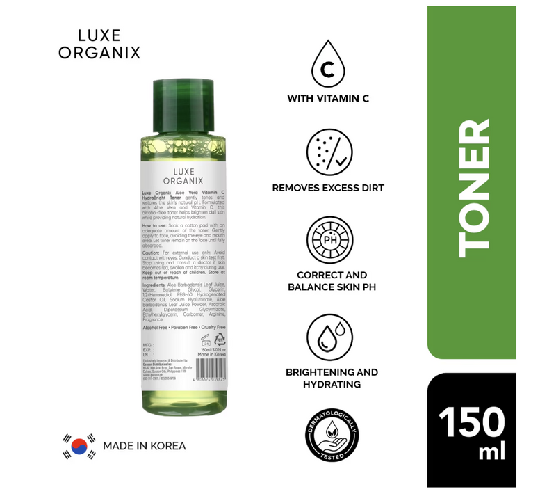 LUXE ORGANIX 98% Aloe Vera Vitamin C Hydrabright Toner 150ml