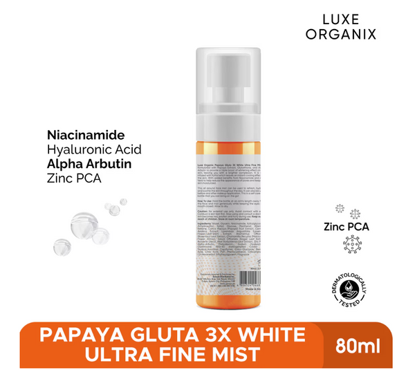 LUXE ORGANIX Papaya Gluta 3X White Ultra Fine Mist 80ml