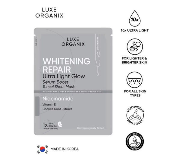 LUXE ORGANIX Whitening Repair Serum Boost Sheet Mask 25ml