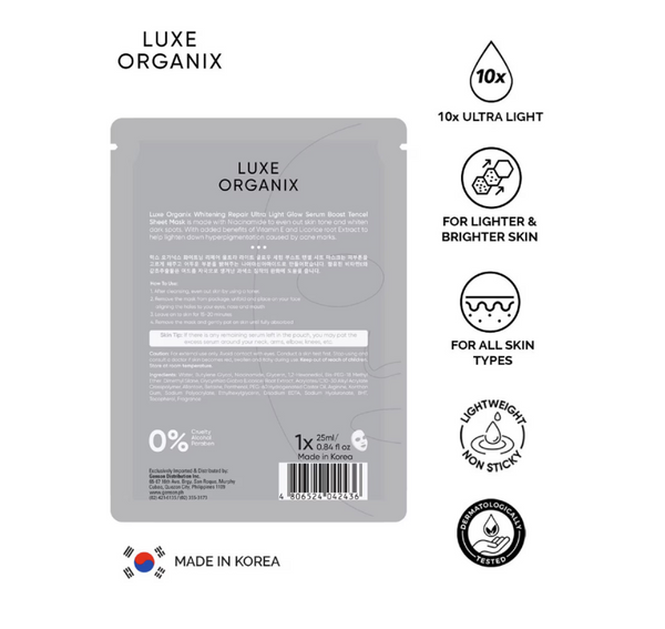 LUXE ORGANIX Whitening Repair Serum Boost Sheet Mask 25ml