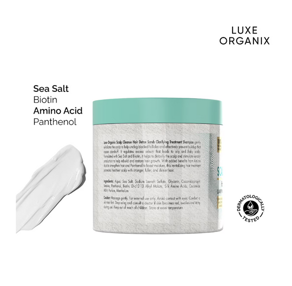 LUXE ORGANIX Scalp Cleanse Hair Detox Scrub Clarifying Treatment Shampoo 220g
