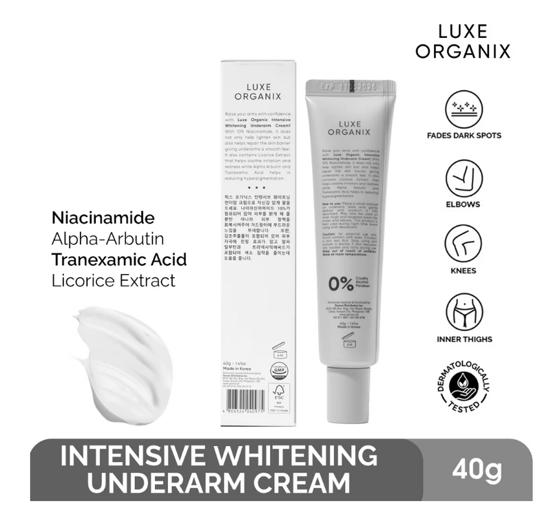 LUXE ORGANIX Intensive Whitening Underarm Cream 10% Niacinamide 40g